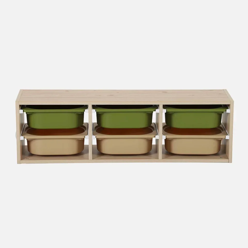 Armoire rangement enfant 6 casiers colorés amovibles jouets