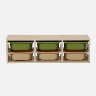 Armoire rangement enfant 6 casiers colorés amovibles jouets