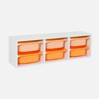 Armoire rangement enfant 6 casiers colorés amovibles