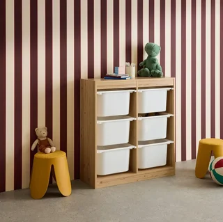 Armoire rangement enfant 6 bacs plastique amovibles jouets livres