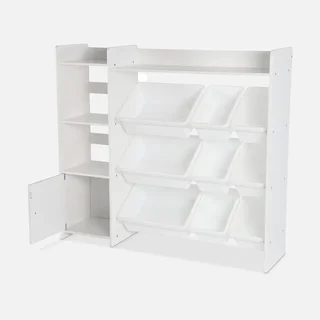 Armoire rangement enfant 9 bacs 4 étagères porte