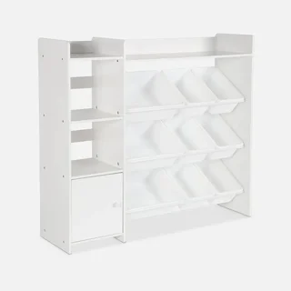 Armoire rangement enfant 9 bacs 4 étagères porte