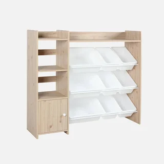 Armoire rangement enfant 9 bacs 4 étagères porte sécurité