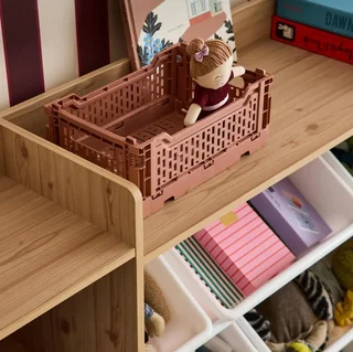Armoire rangement enfant 9 bacs 4 étagères porte sécurité