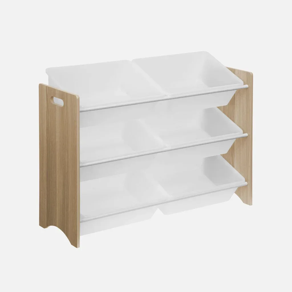 Armoire rangement jouets 6 compartiments bois Tobias