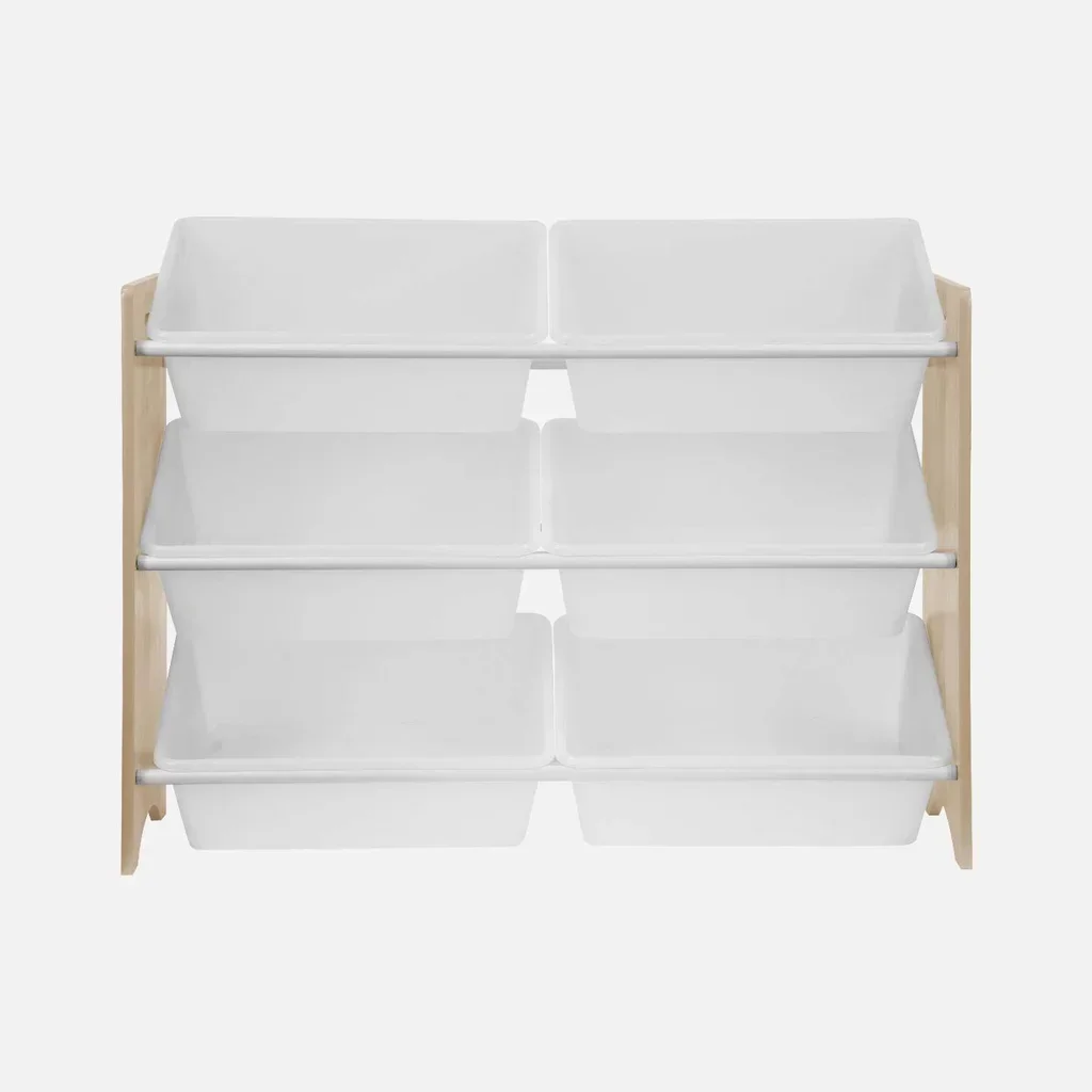 Armoire rangement jouets 6 compartiments bois Tobias