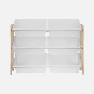 Armoire rangement jouets 6 compartiments bois Tobias