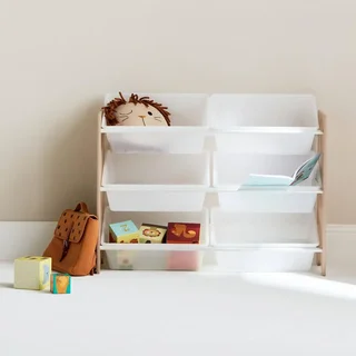 Armoire rangement jouets 6 compartiments bois Tobias