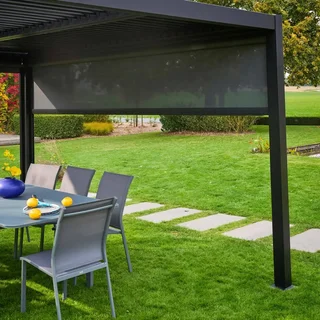 Store vertical anthracite pour pergola bioclimatique Palace 4x3m aluminium