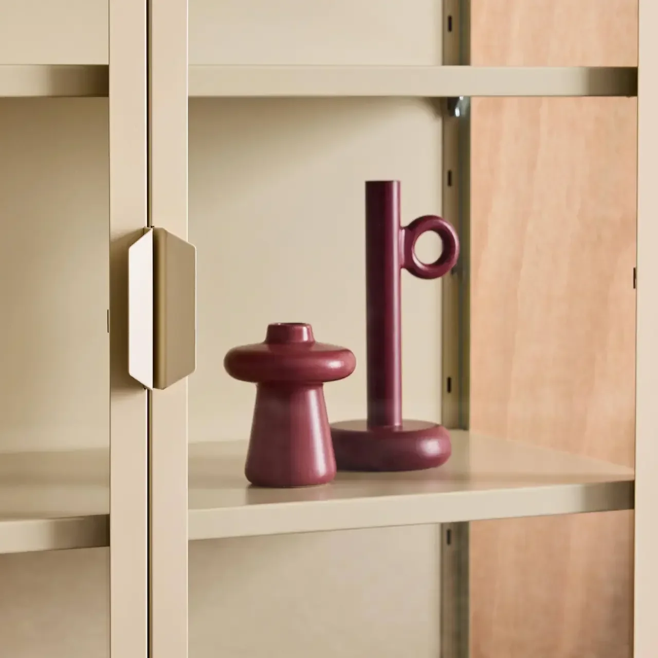 Industrielle Vitrinenschrank 2 Türen Stahl Hartglas 80 cm