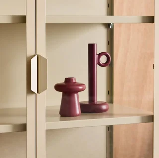 Industrielle Vitrinenschrank 2 Türen Stahl Hartglas 80 cm
