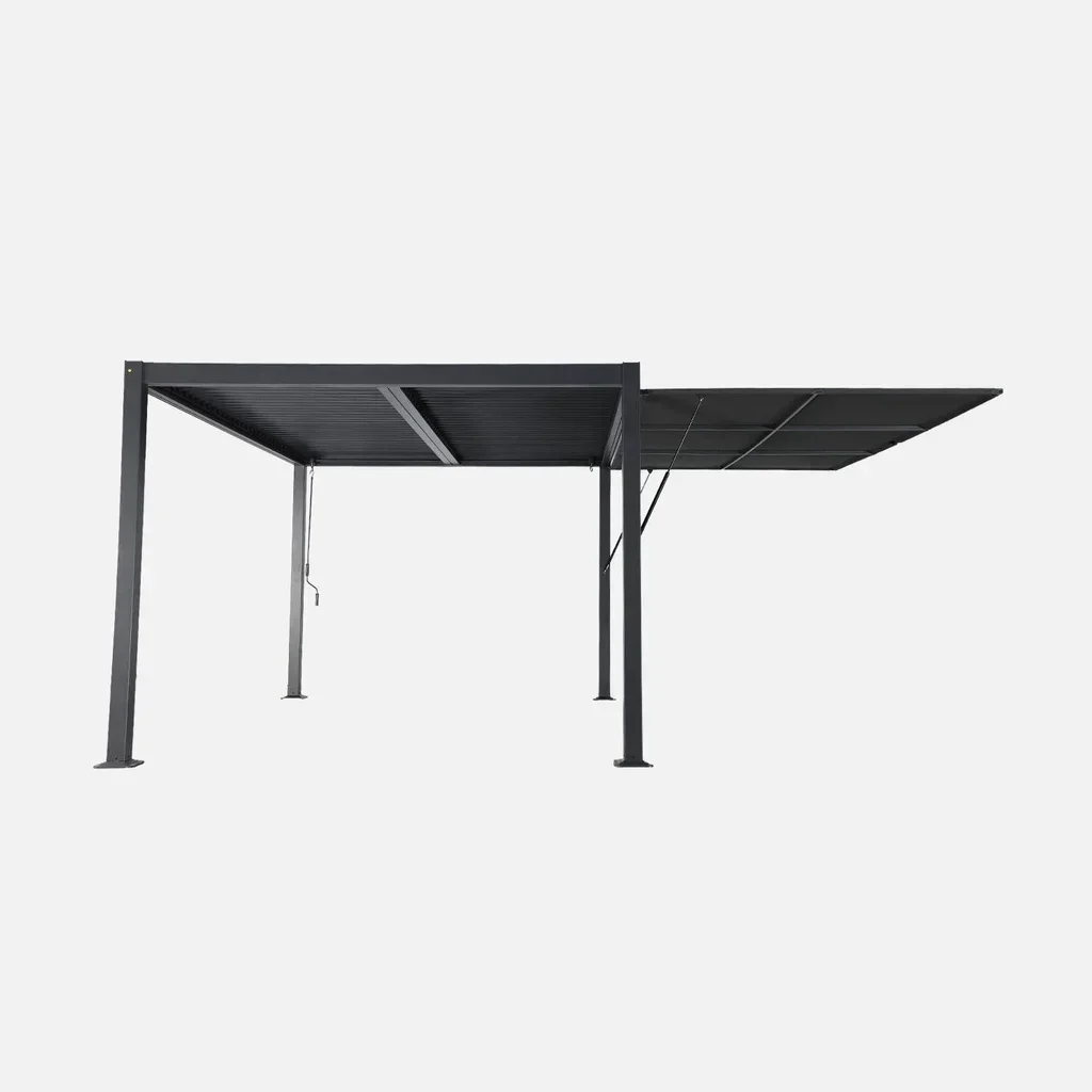 Auvent 4m aluminium textilène pergola bioclimatique Palace anthracite