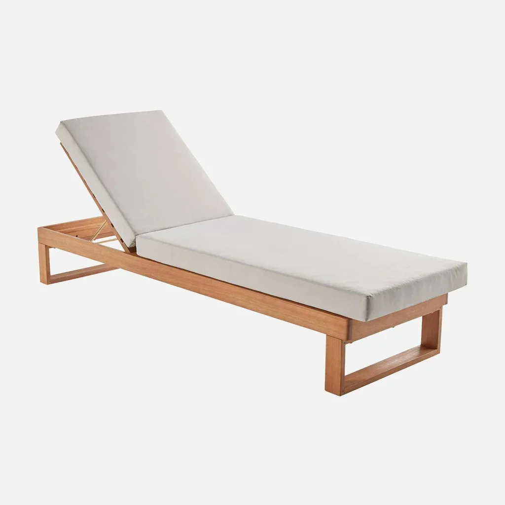Bain de soleil bois eucalyptus FSC dossier inclinable Pamplona