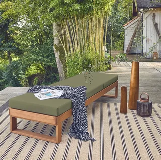 Lettino prendisole legno eucalipto FSC schienale reclinabile Pamplona giardino esterno