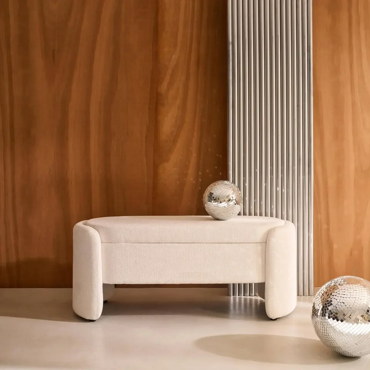 Banc coffre tissu contemporain rangement pied de lit Kalo