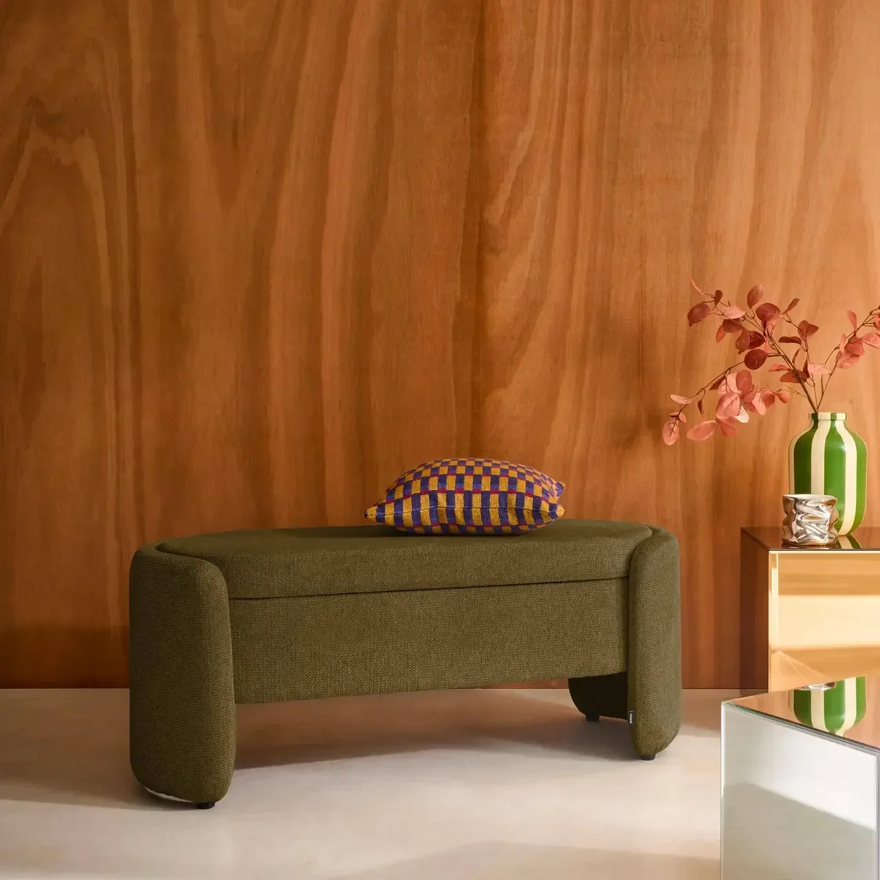 Banc coffre tissu contemporain rangement pied de lit Kalo
