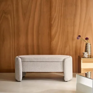 Banc coffre tissu contemporain pied de lit rangement Kalo