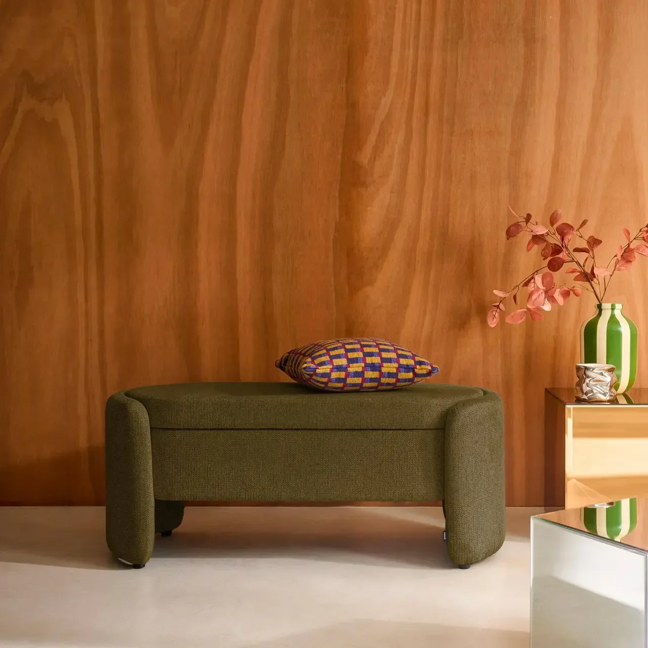 Banc coffre tissu contemporain rangement pied de lit Kalo