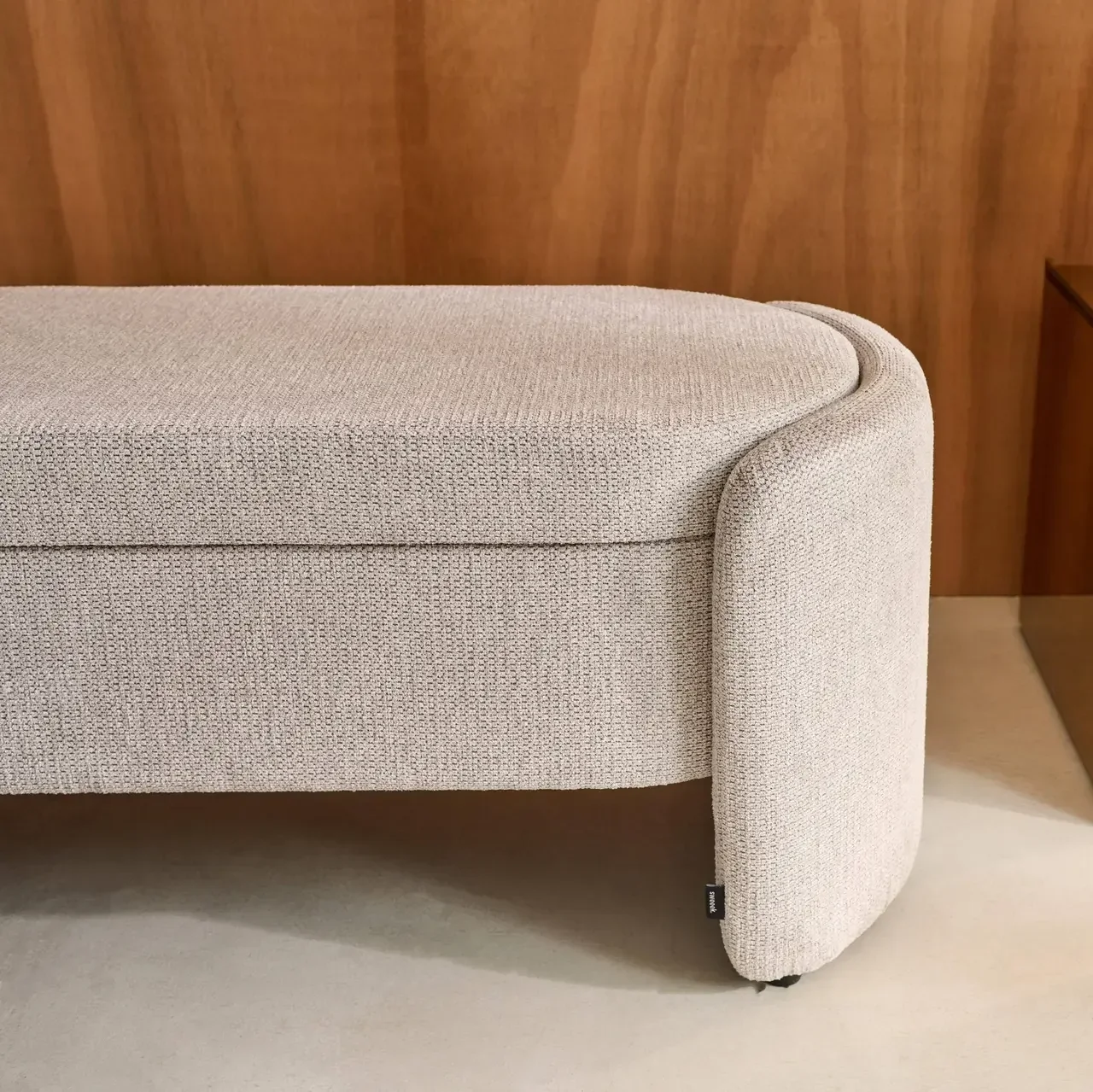 Banc coffre tissu contemporain pied de lit rangement Kalo