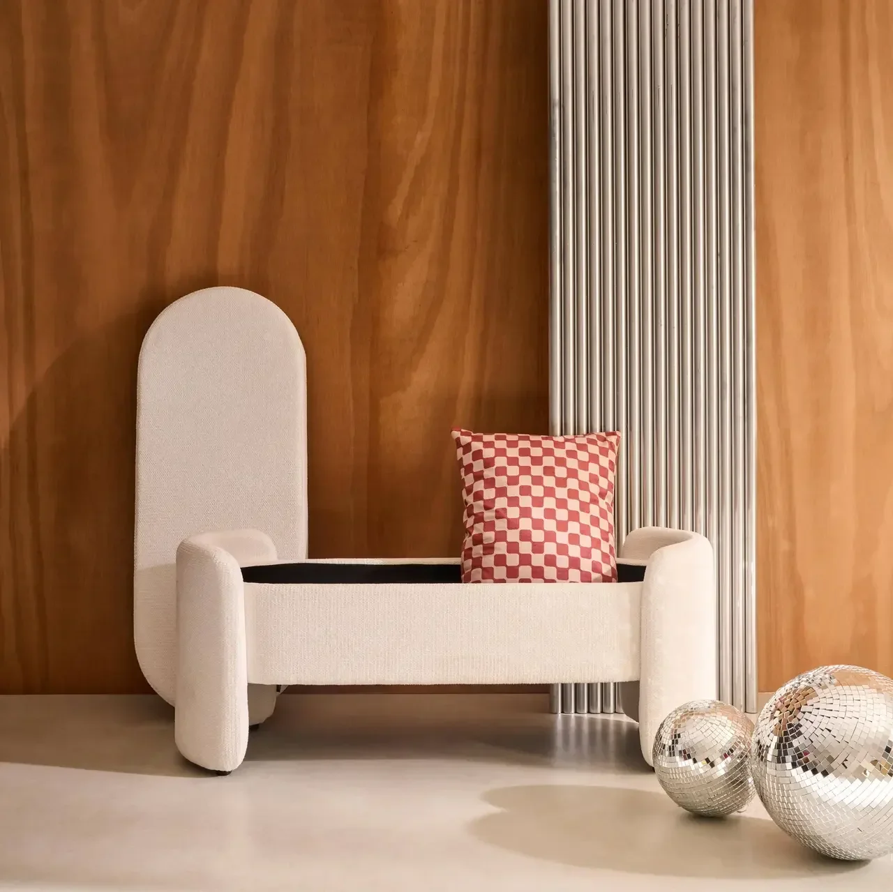 Banc coffre tissu contemporain rangement pied de lit Kalo