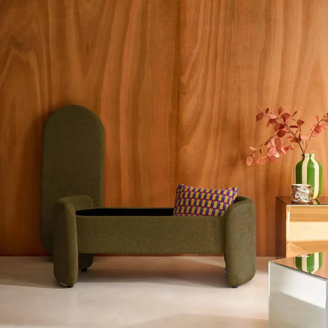 Banc coffre tissu contemporain rangement pied de lit Kalo