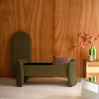 Banc coffre tissu contemporain rangement pied de lit Kalo