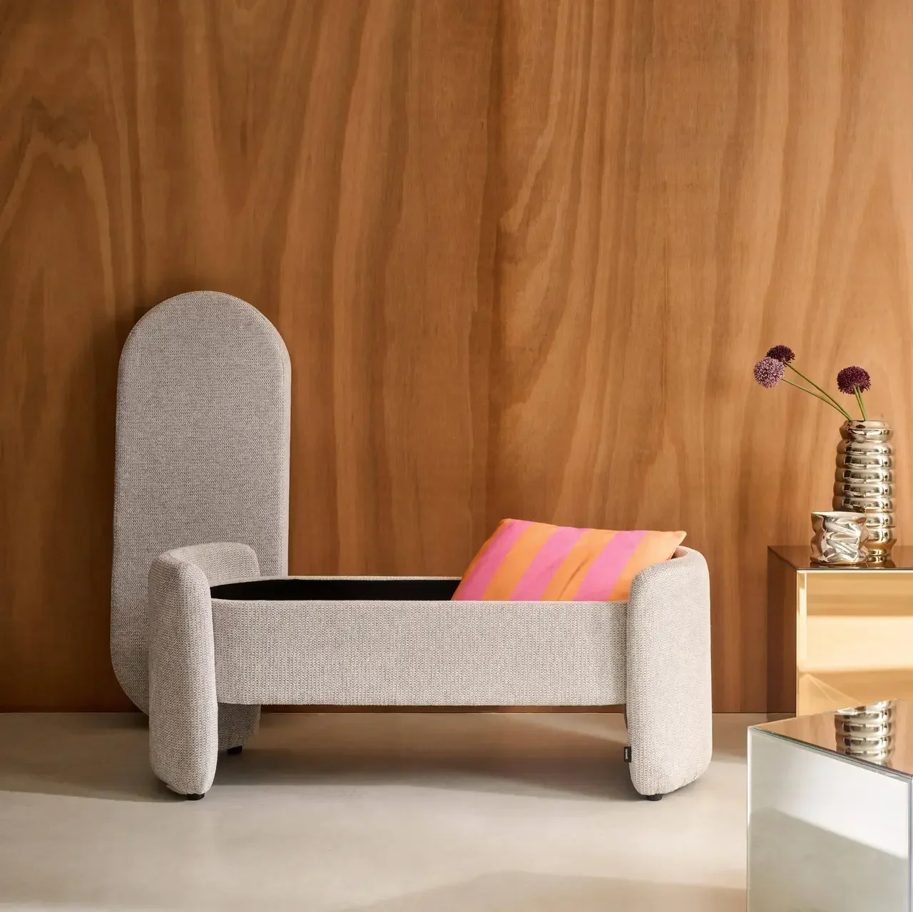 Banc coffre tissu contemporain pied de lit rangement Kalo