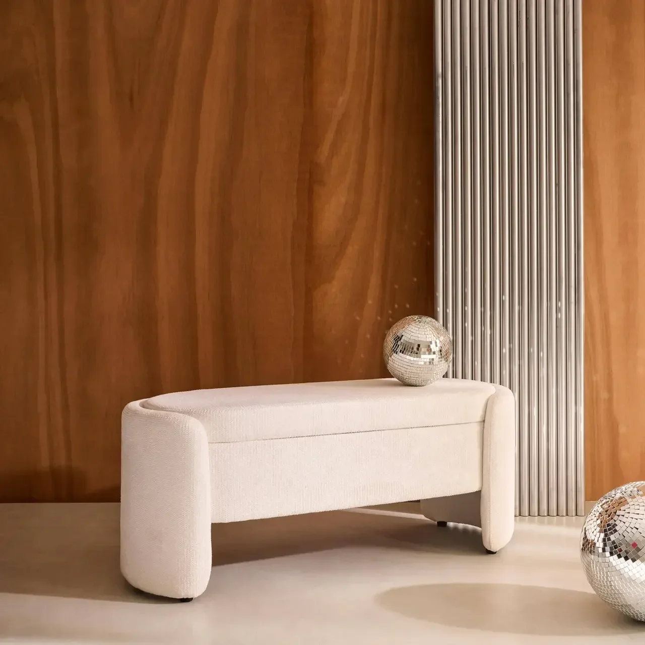 Banc coffre tissu contemporain rangement pied de lit Kalo