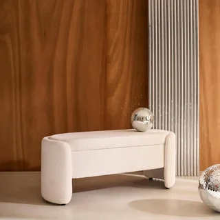 Banc coffre tissu contemporain rangement pied de lit Kalo