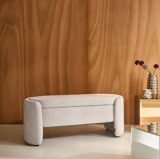 Banc coffre tissu contemporain pied de lit rangement Kalo