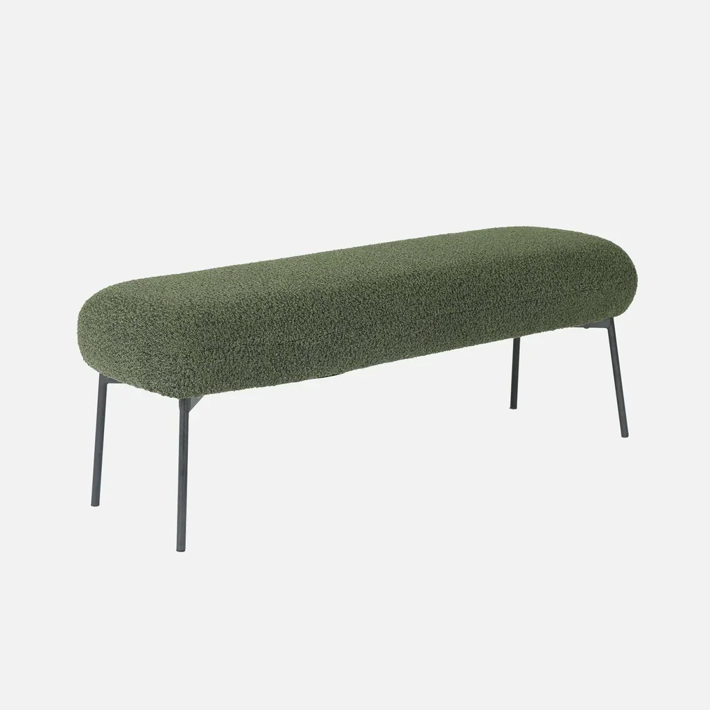 Banc d'appoint bouclette noir bout de lit design contemporain