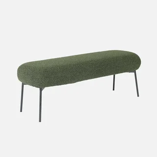 Banc d'appoint bouclette noir bout de lit design contemporain