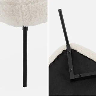 Banc d'appoint bouclette noir contemporain bout de lit entrée