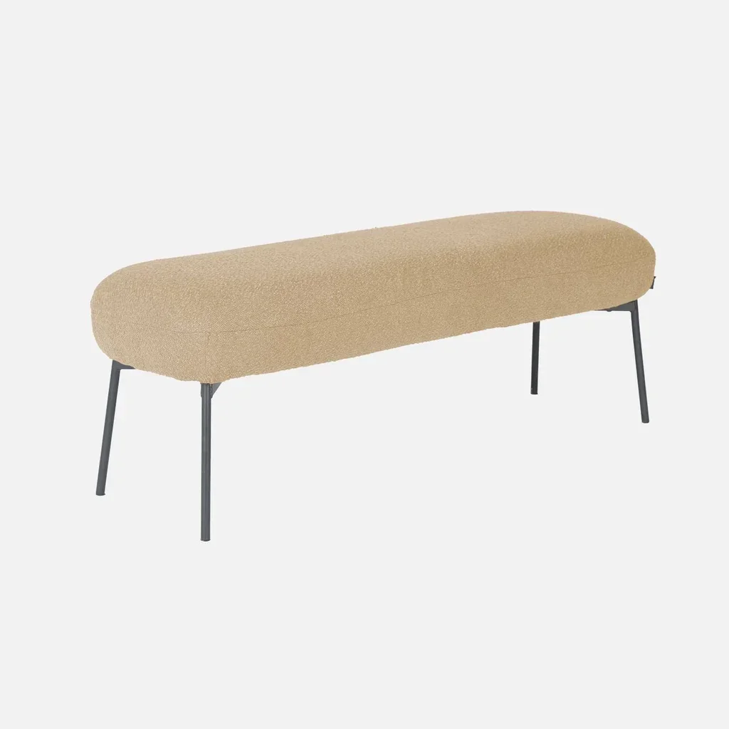 Banc d'appoint bouclette noir contemporain bout de lit entrée