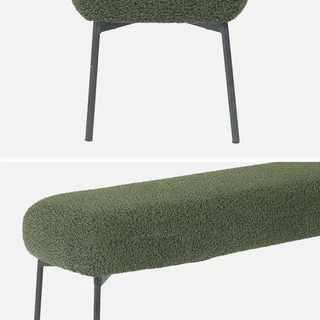 Banc d'appoint bouclette noir bout de lit design contemporain