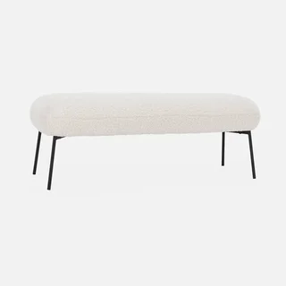 Banc d'appoint bouclette noir contemporain bout de lit entrée