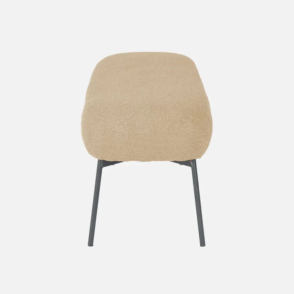 Banc d'appoint bouclette noir contemporain bout de lit entrée