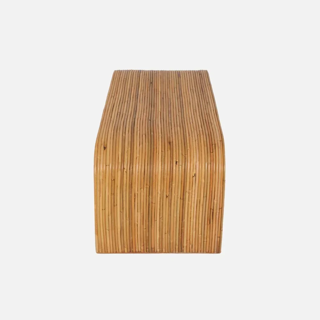 Banc d'appoint rotin naturel style exotique bout de lit entrée