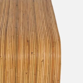 Banc d'appoint rotin naturel style exotique bout de lit entrée