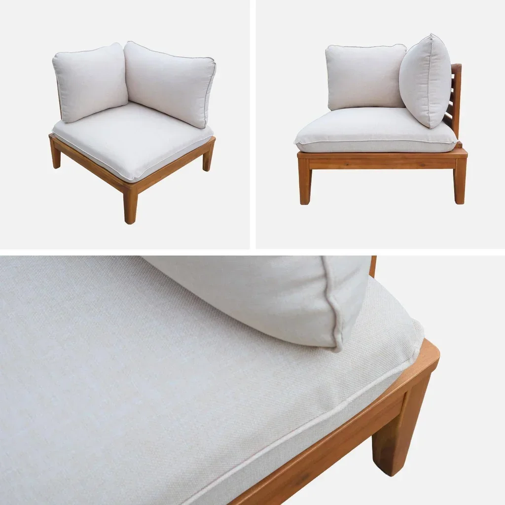 Banc de jardin 2 places modulable en acacia avec accoudoirs Yona