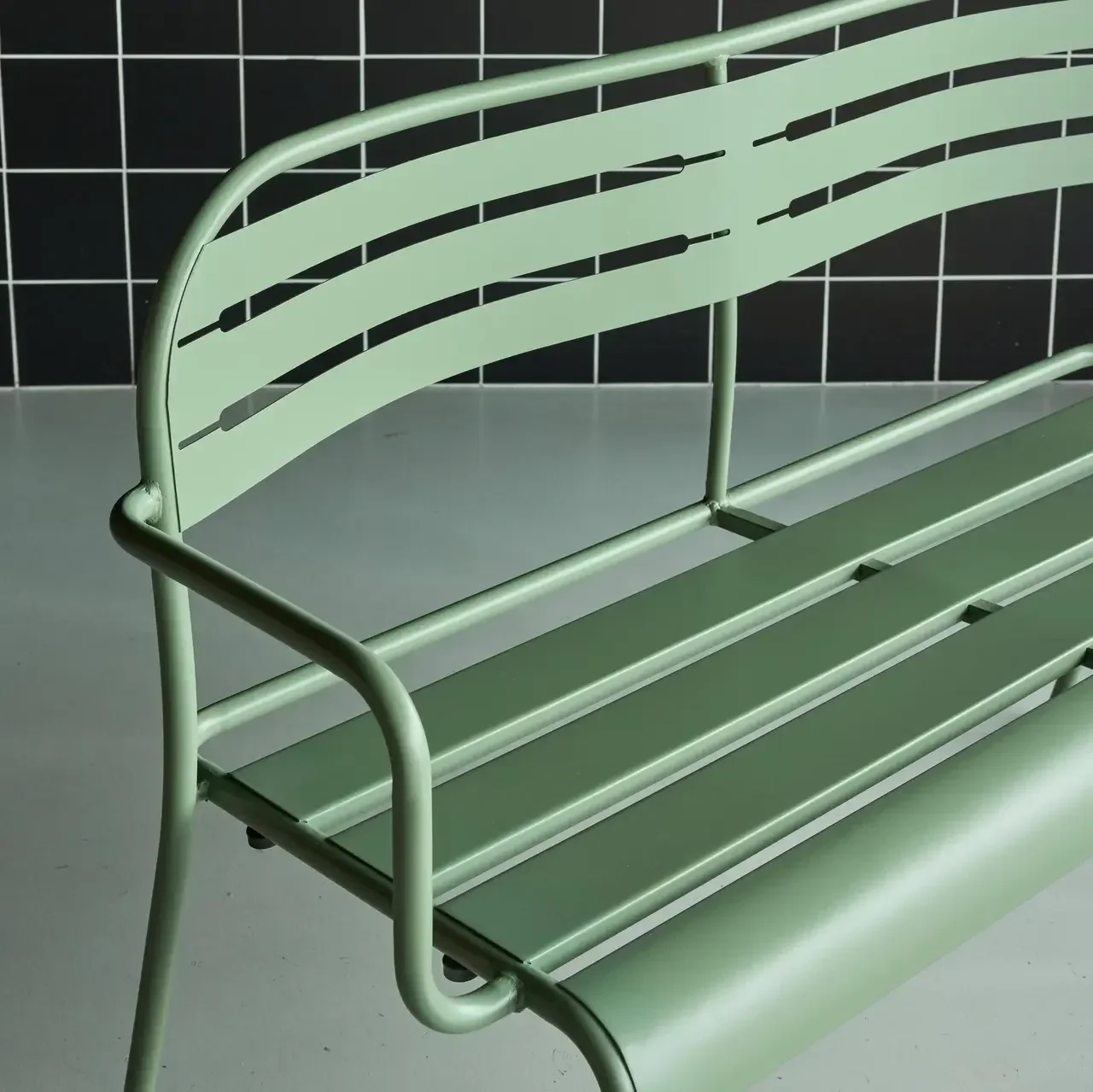 Banc de jardin 2 places acier Amélia balcon terrasse extérieur