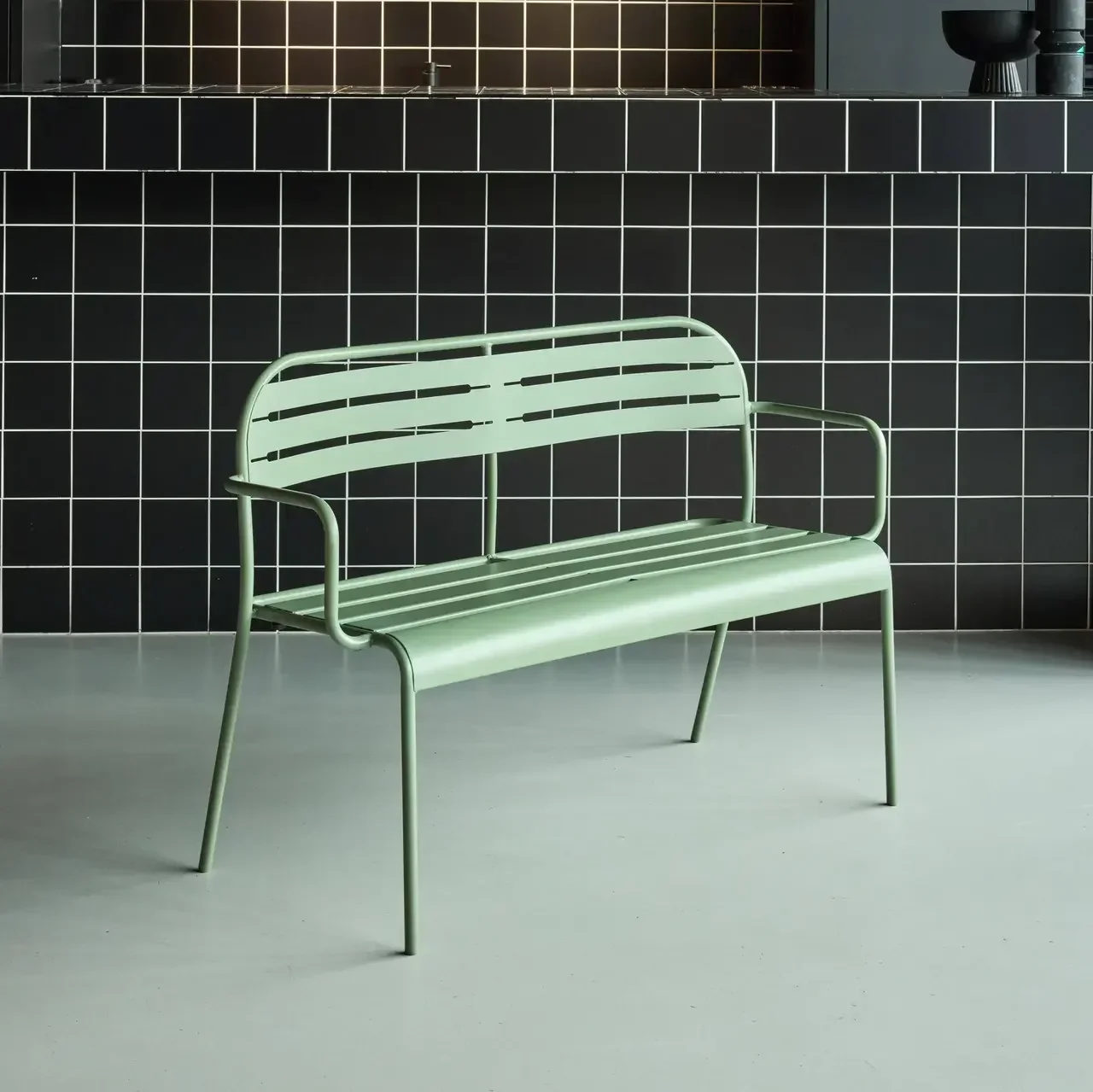 Banc de jardin 2 places acier Amélia balcon terrasse extérieur