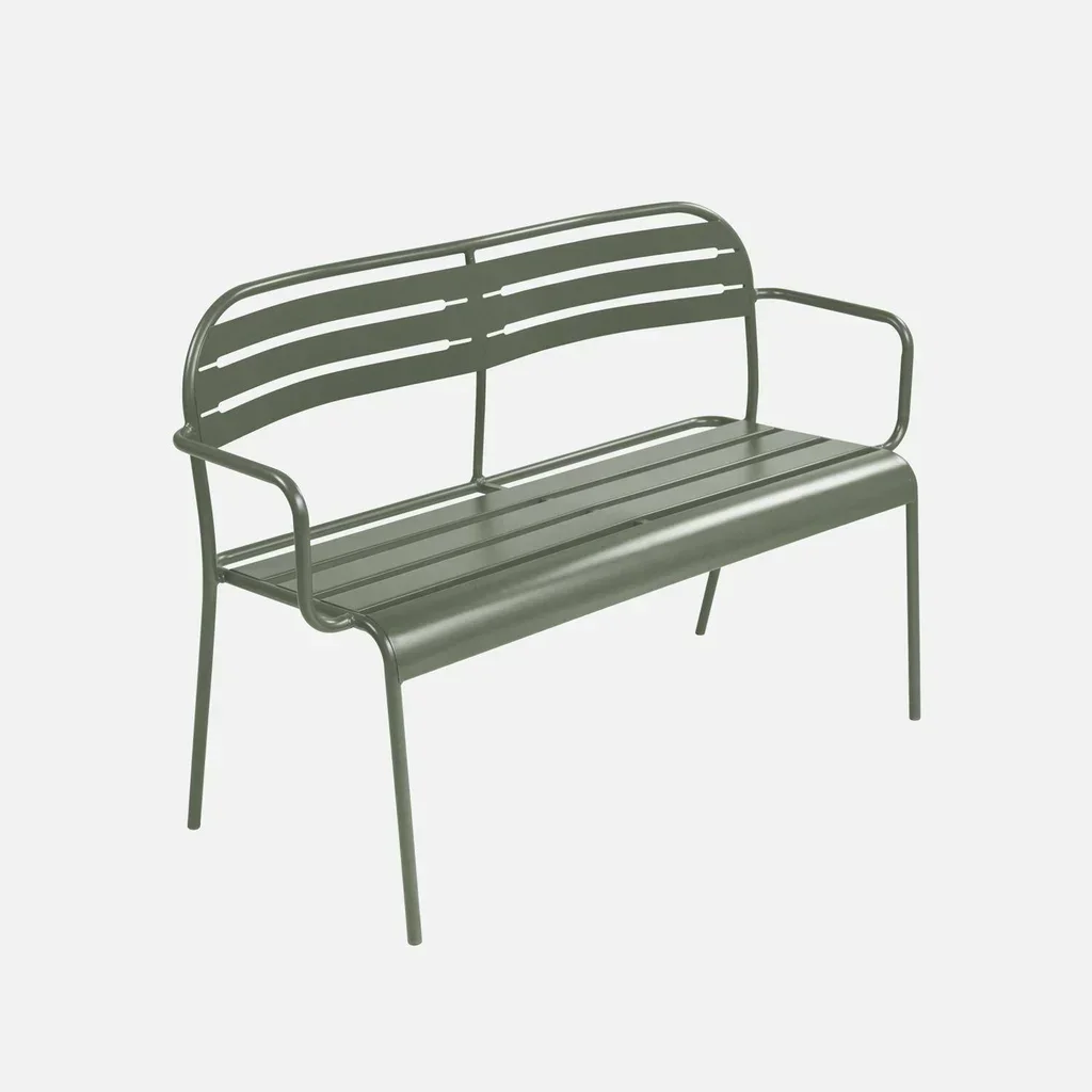 Banc de jardin 2 places en acier Amélia - confort extérieur durable