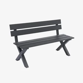 Banc de jardin 2 places aluminium Terralu – style classique et durable pour terrasse