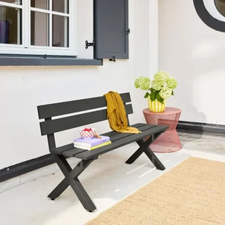 Banc de jardin 2 places aluminium Terralu – style classique et durable pour terrasse