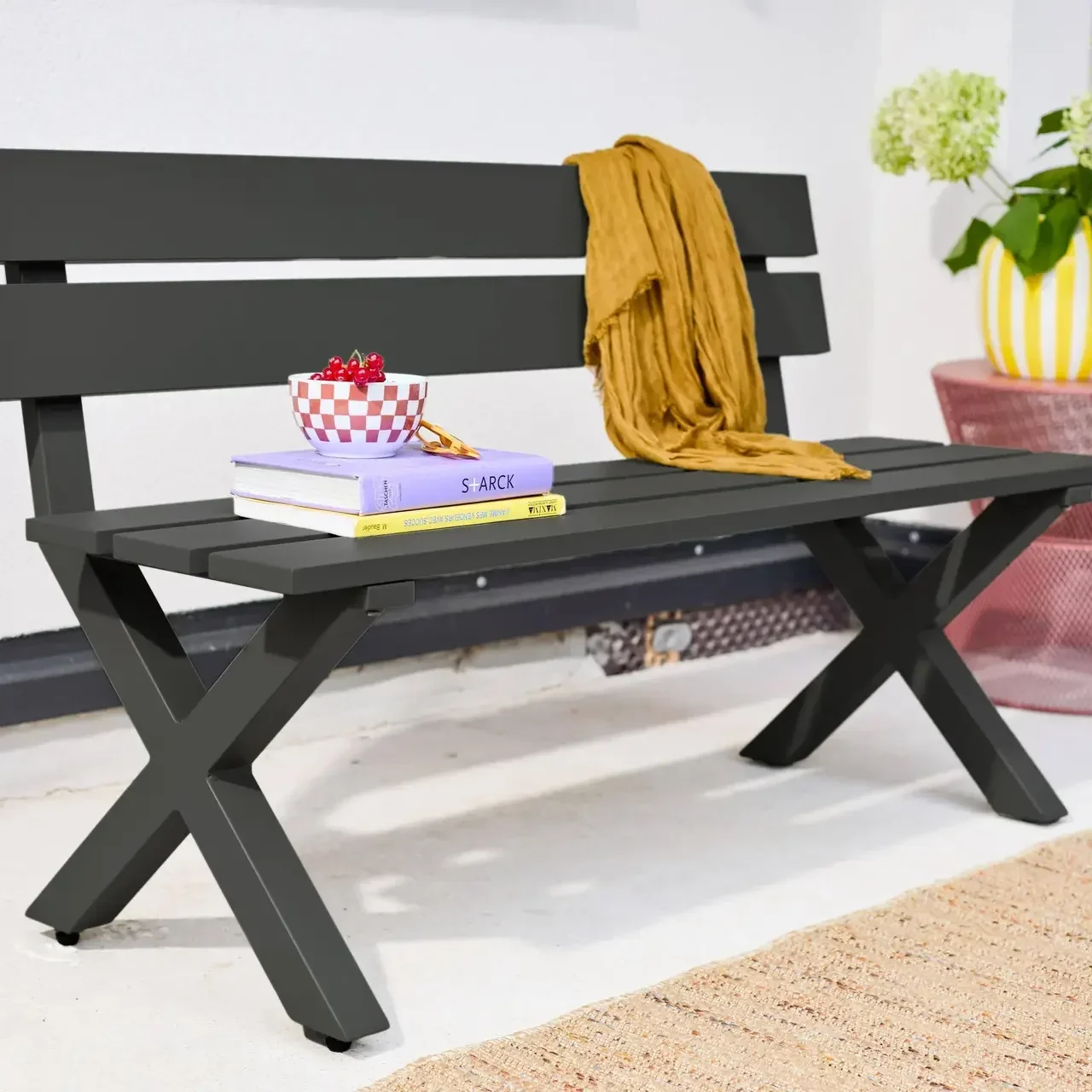Banc de jardin 2 places aluminium Terralu – style classique et durable pour terrasse