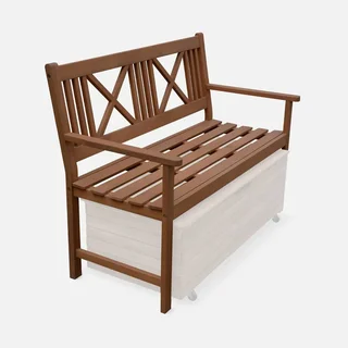Banc de jardin 3 places en bois d'acacia massif avec dossier confortable