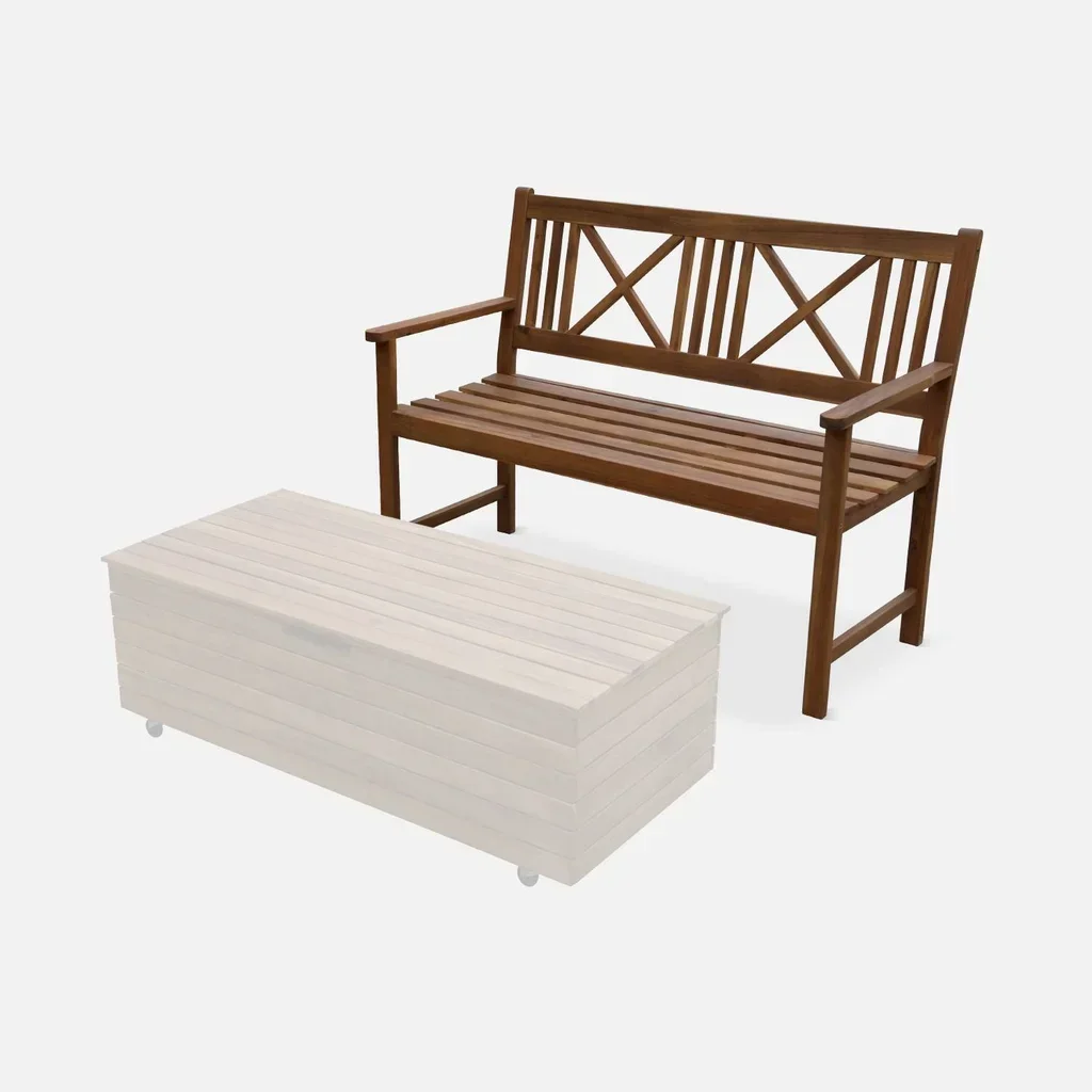 Banc de jardin 3 places en bois d'acacia massif avec dossier confortable