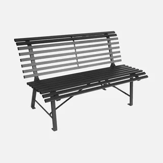 Banc de jardin acier anthracite 2 places design élégant extérieur