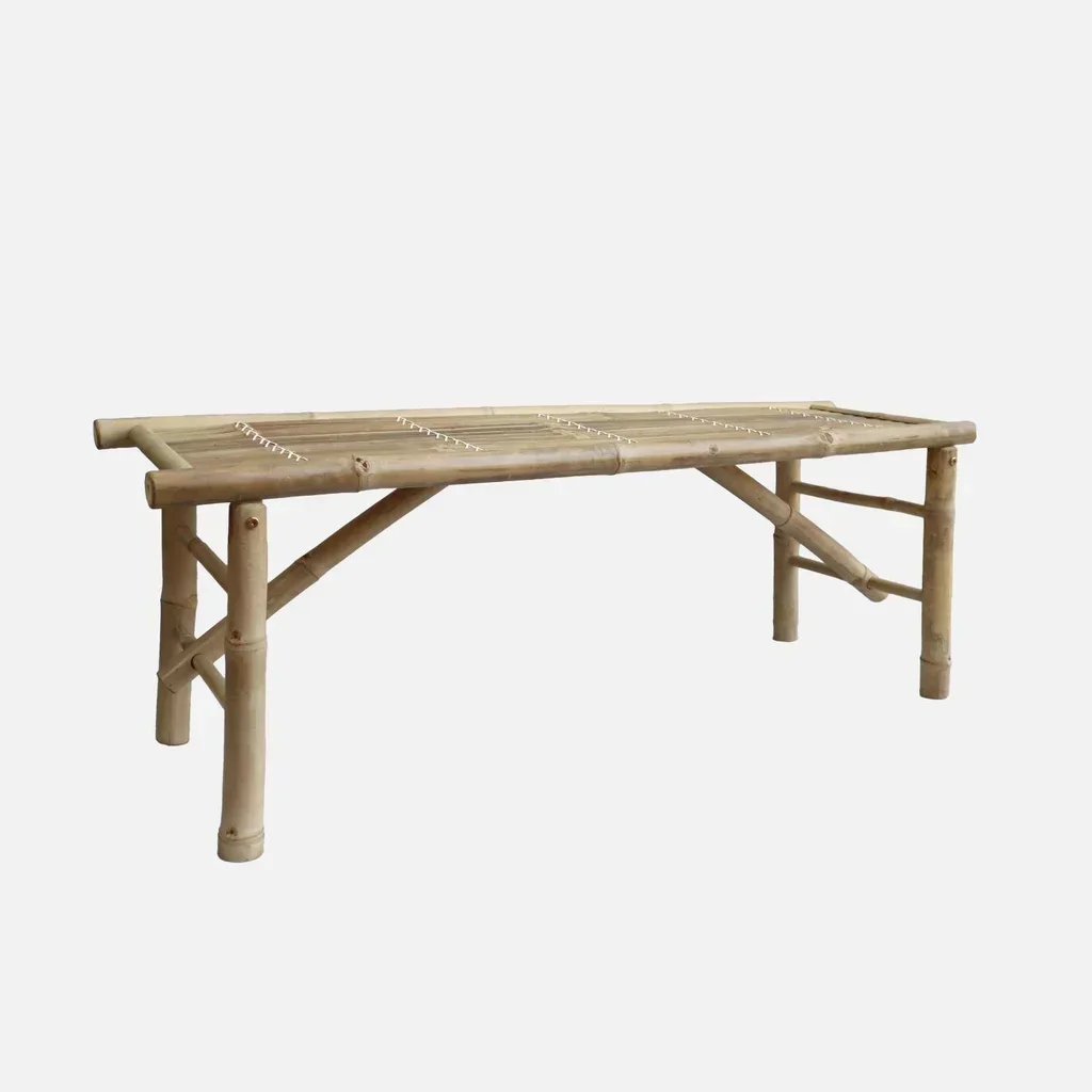 Banc de jardin en bambou style exotique pliable Fidji